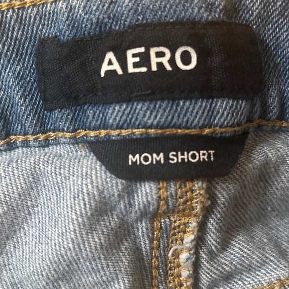 Aero Mom Jean Denim Shorts Button Fly Cotton 2 - Picture 3 of 4